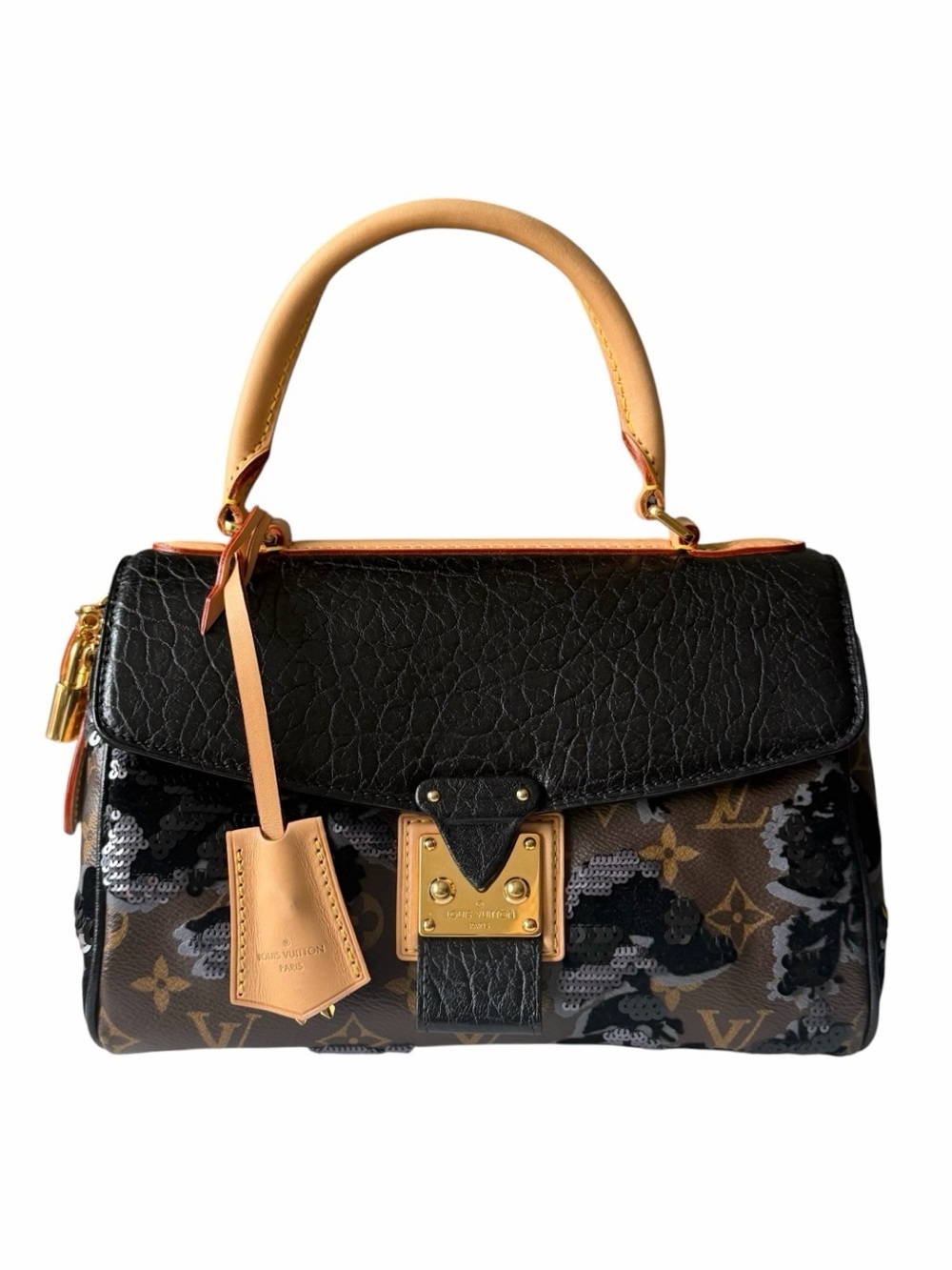 Louis Vuitton 2010 Fleur de Jais Carrousel Monogram Sequin Runway Bag